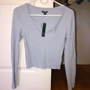 Baby blue cropped long sleeve